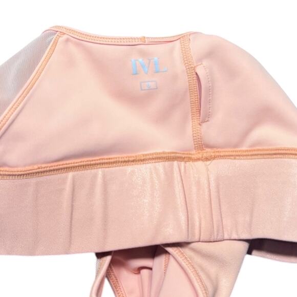 IVL High Neck Sports Bra With Mesh Panel - Peach Color - Size 6 - Picture 3 of 3